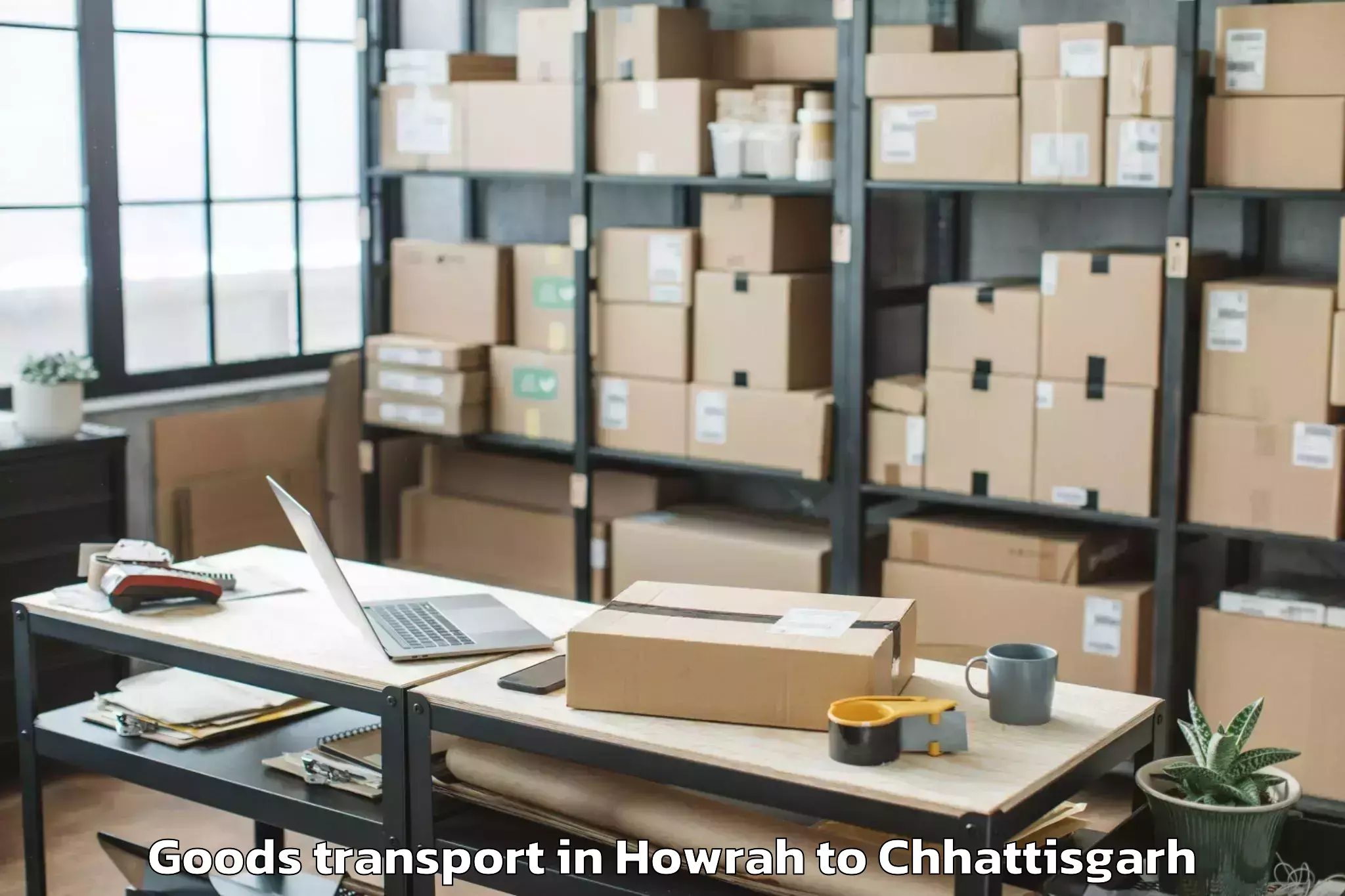 Affordable Howrah to Kumhari Goods Transport